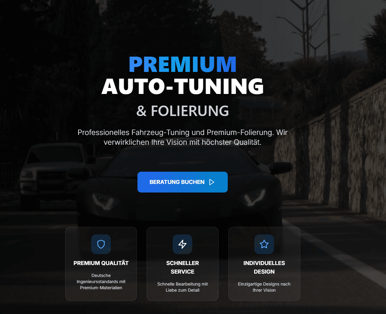 Corporate Site - Portfolio Projekt von Hobe Digital. Professionelle Corporate Website für Automobilhandel mit modernem Design und Lead-Generierung.