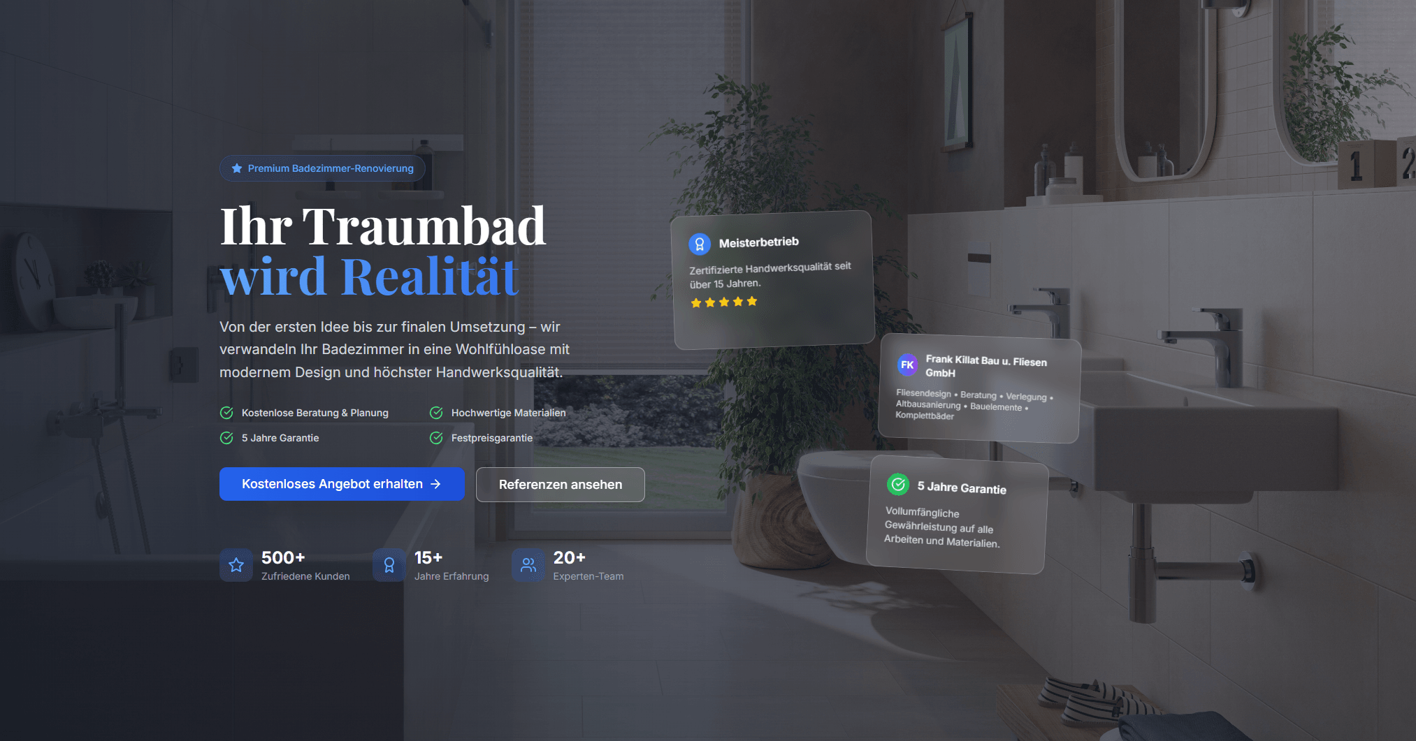 Aus alt mach neu - Portfolio Projekt von Hobe Digital. Komplettes Rebranding mit neuer Corporate Website und modernem Design für Bau- und Fliesenhandwerk.